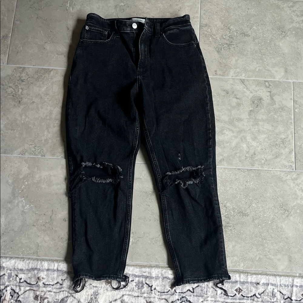 Abercrombie & Fitch Black Straight Leg Jeans